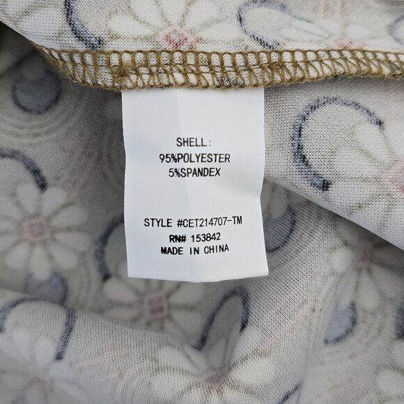 Melloday Pleated Round Neckline Button Back Closure Long Sleeve Multicolor XL - Picture 4 of 7